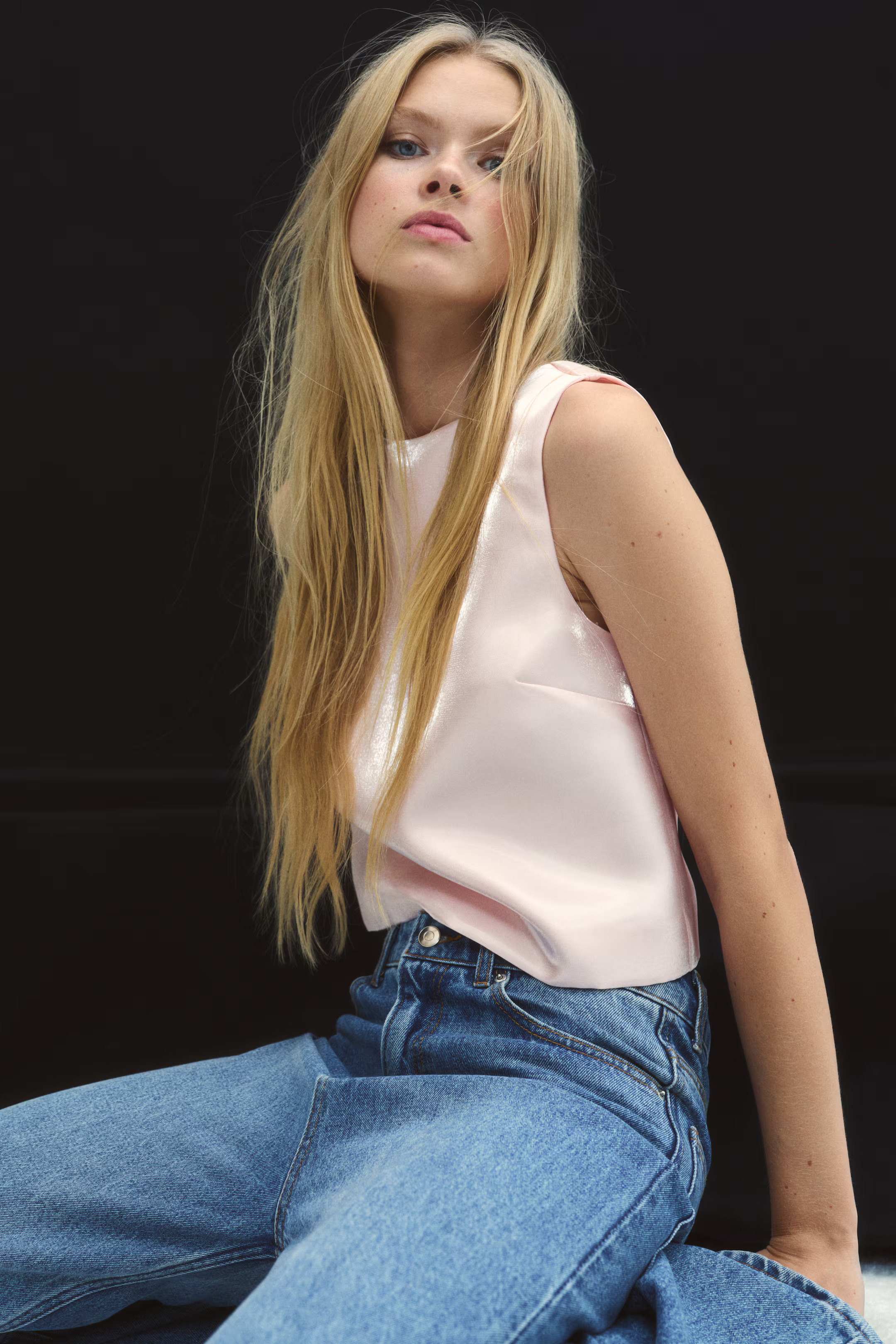 Bow-Detail Deep-Back Top - Light dusty pink - Ladies | H&M US | H&M (US + CA)