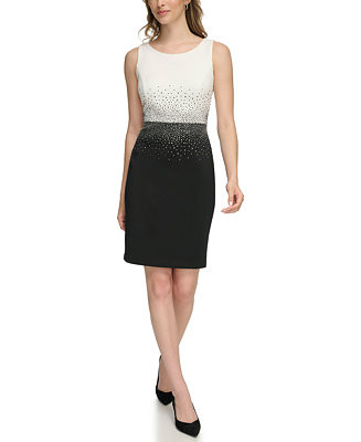 Calvin Klein Women's Boat-Neck Sleeveless Sheath Dress - Macy's | Macy's