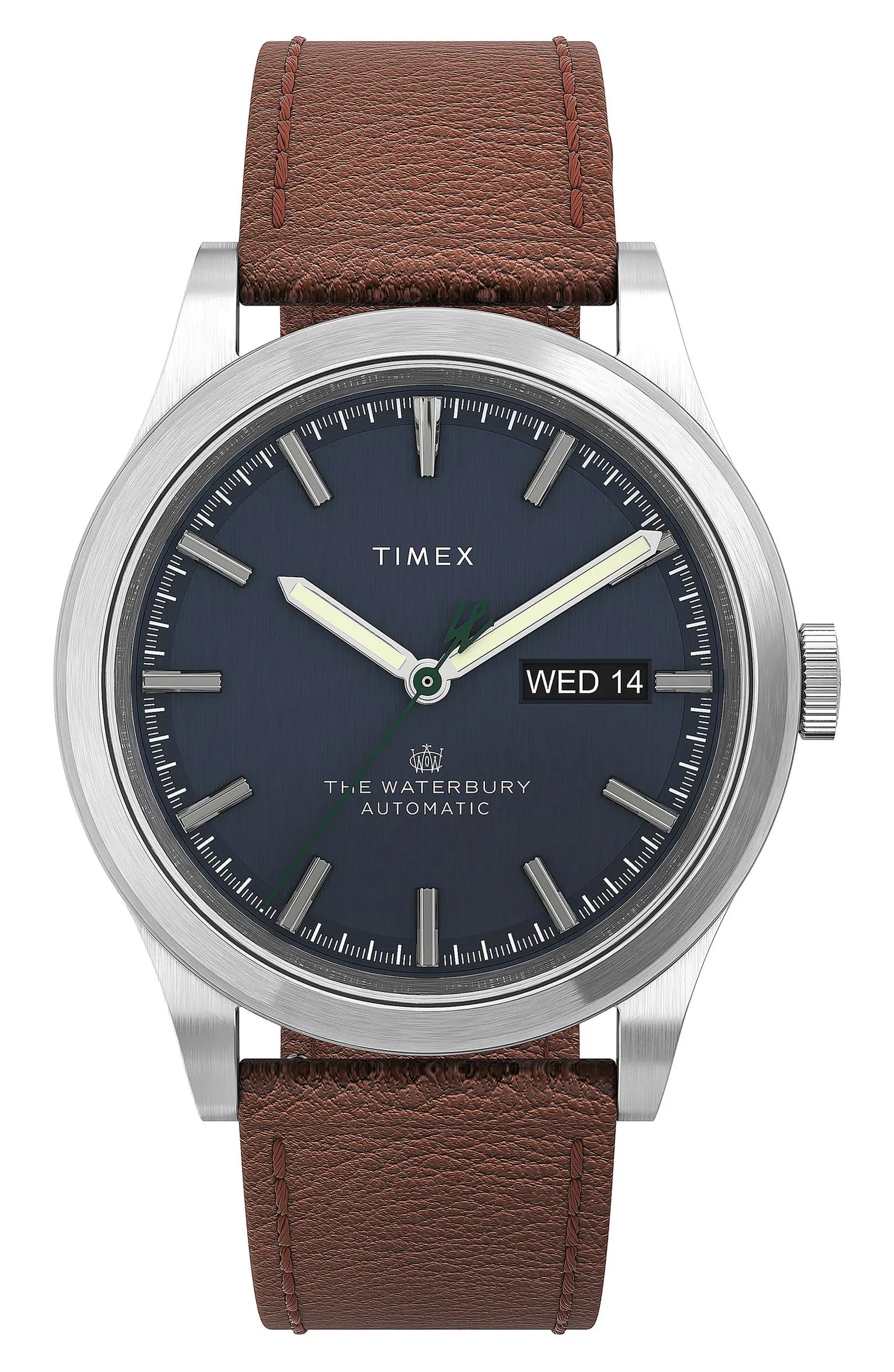 Timex® Waterbury Leather Strap Watch, 39mm | Nordstrom | Nordstrom