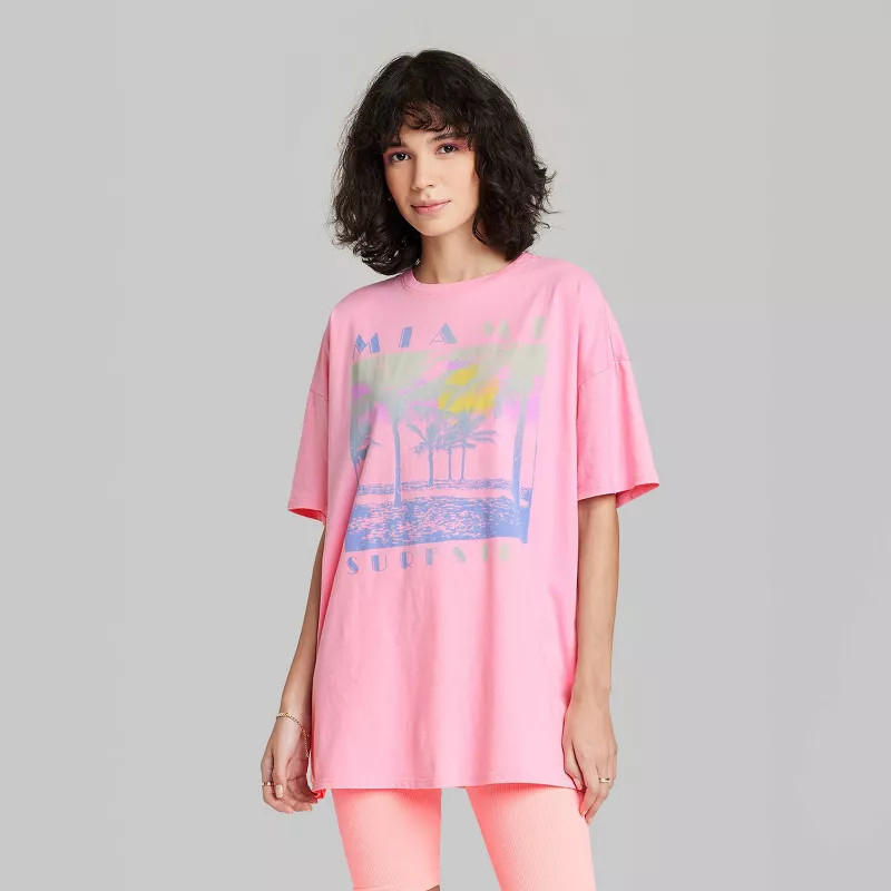 Women's Short Sleeve Oversized T-Shirt - Wild Fable™ Pink | Target