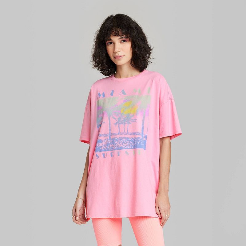 Women's Short Sleeve Oversized T-Shirt - Wild Fable™ Pink | Target