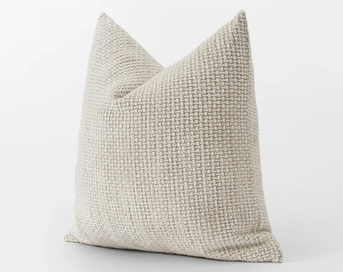 Ivory Soft Pillow Cover • Boho Euro Sham • Ivory Throw Pillow Cover • Textured Thick Soft F... | Etsy (US)