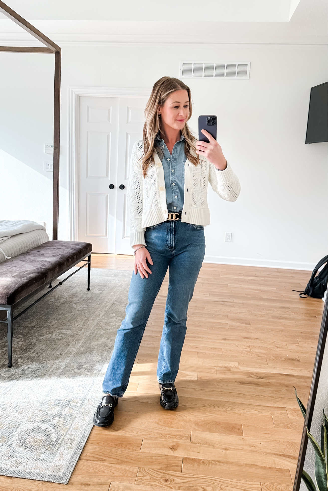 Church outfit 
Sometimes only a Canadian tuxedo will do. I have had this chambray forever! 

#LTKFindsUnder100 #LTKStyleTip #LTKShoeCrush