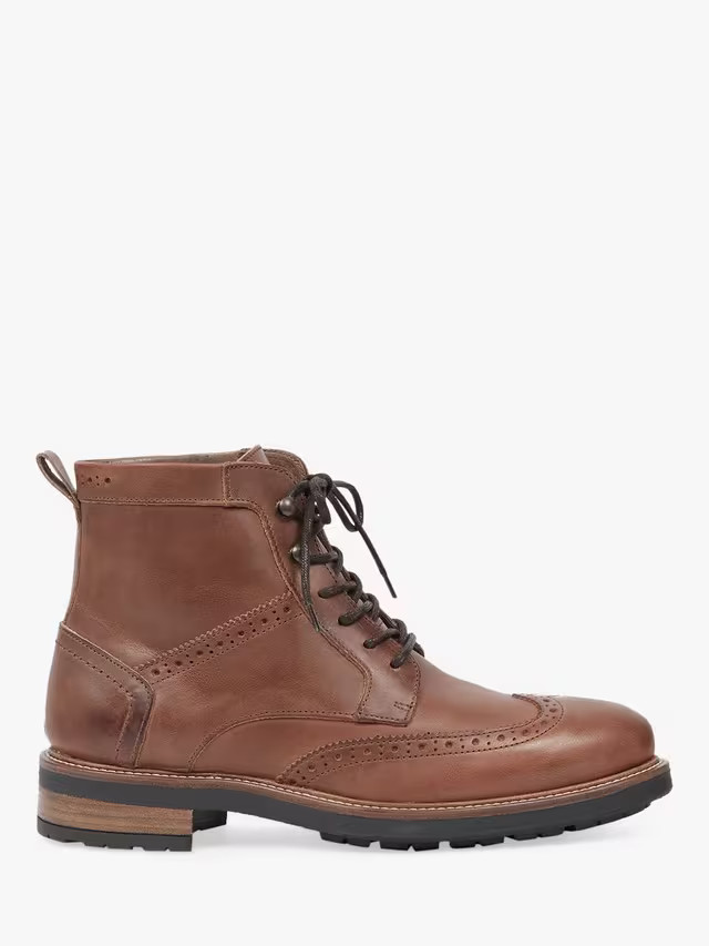 Celtic & Co.Lace Up Brogue Boot, Tan, EU40 | John Lewis (UK)