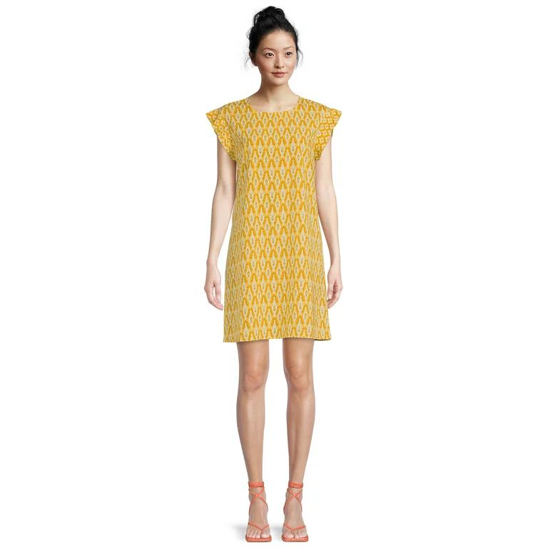 Nine.Eight Women's Print Flounce Sleeve Dress | Walmart (US)