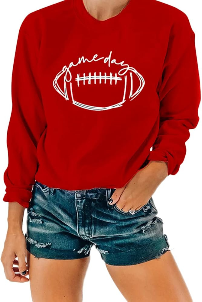 Women Crewneck Long Sleeve Football Game Day Sweatshirts | Amazon (US)