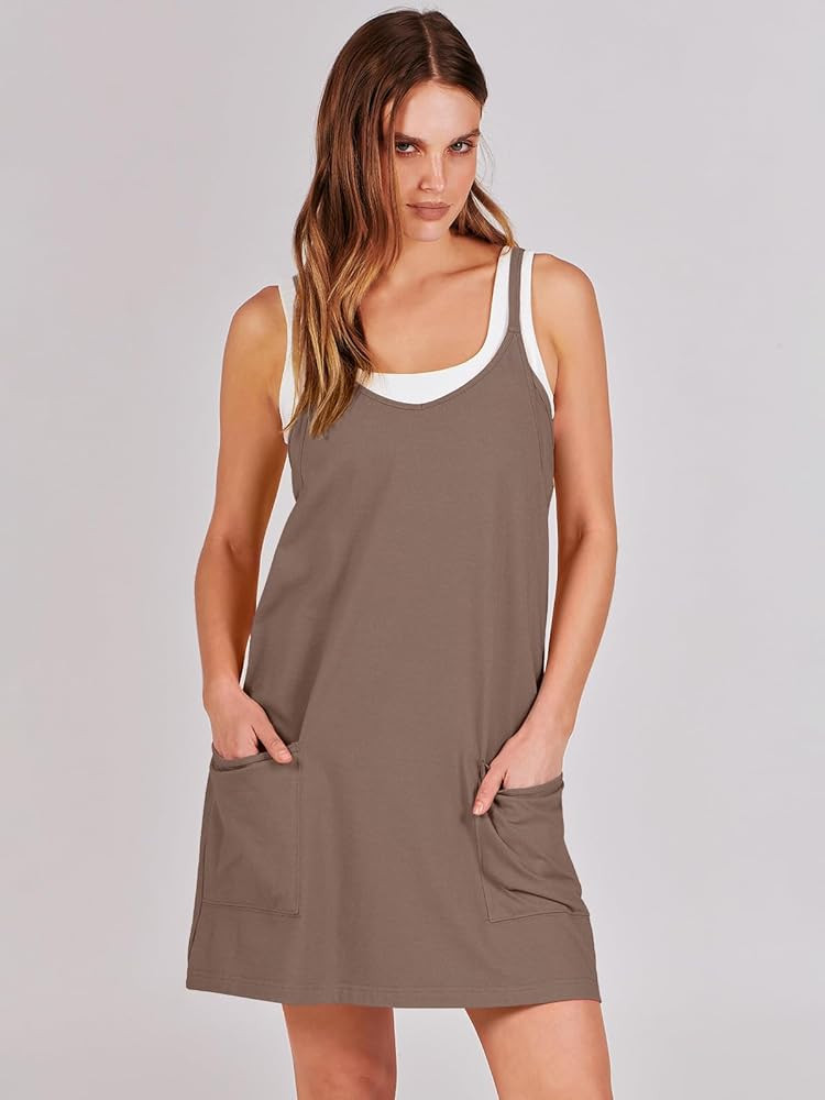 ANRABESS Women 2023 Summer Sleeveless Mini Dress Casual Short Sundress Workout Tennis Athletic Onesi | Amazon (US)