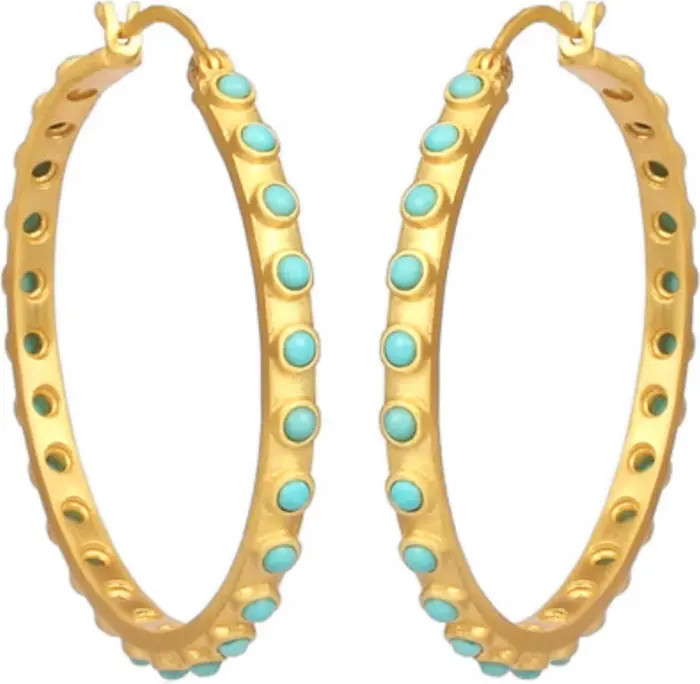 Chirstina Greene Turquoise Studded Hoop Earrings | Nordstrom