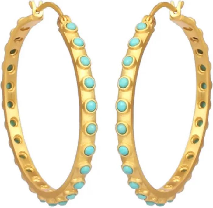 Chirstina Greene Turquoise Studded Hoop Earrings | Nordstrom