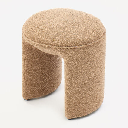 Beige Boucle Footstool 48x40cm | TK Maxx