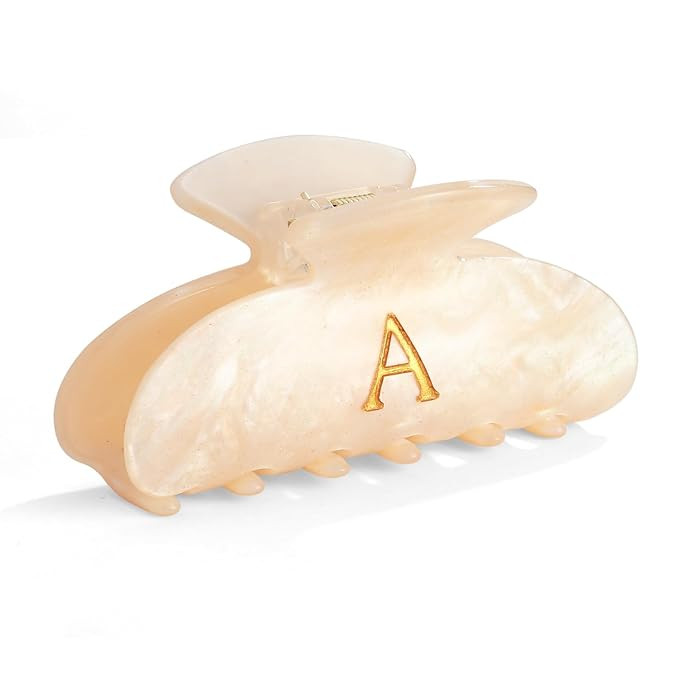 LILIE&WHITE Acrylic Letter Hair Clips For Women Stylish A Monogram Hair Claw Alphabet Hair Clip F... | Amazon (US)