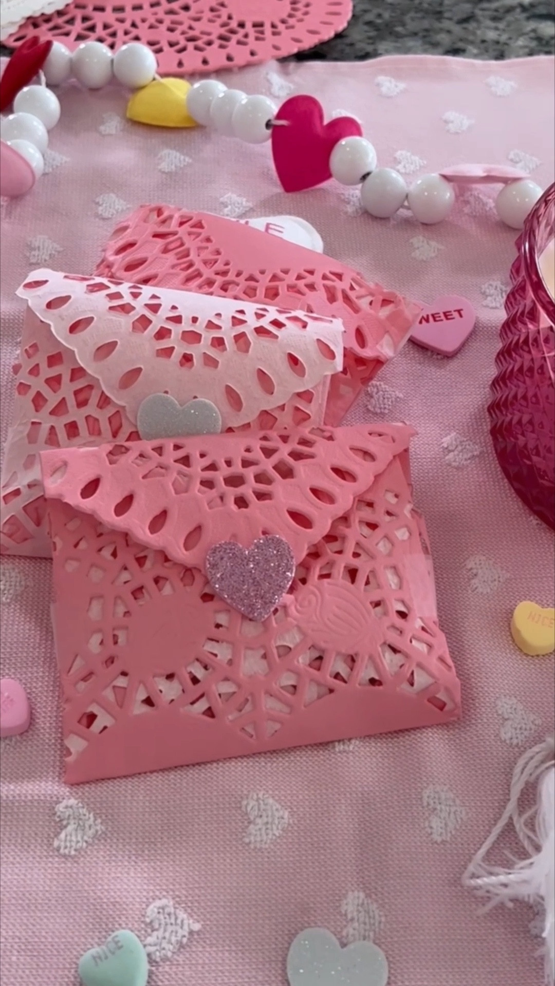 DIY envelope doilies! Cutest valentine DIY. 

#LTKmomlife #LTKGiftGuide
