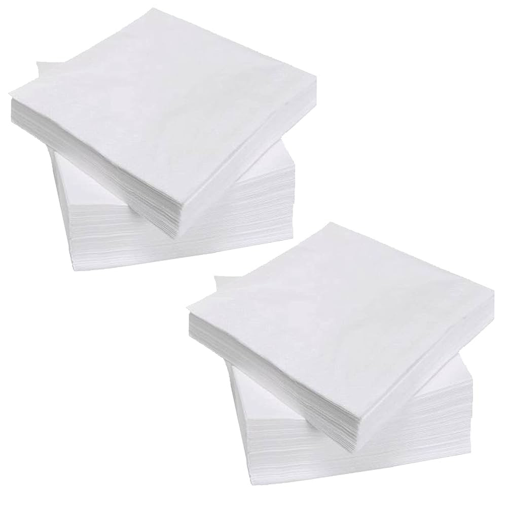 200 Count Napkins 2 Ply Plain White Beverage Napkins Disposable Four Fold Cocktails Paper Napkins... | Amazon (US)