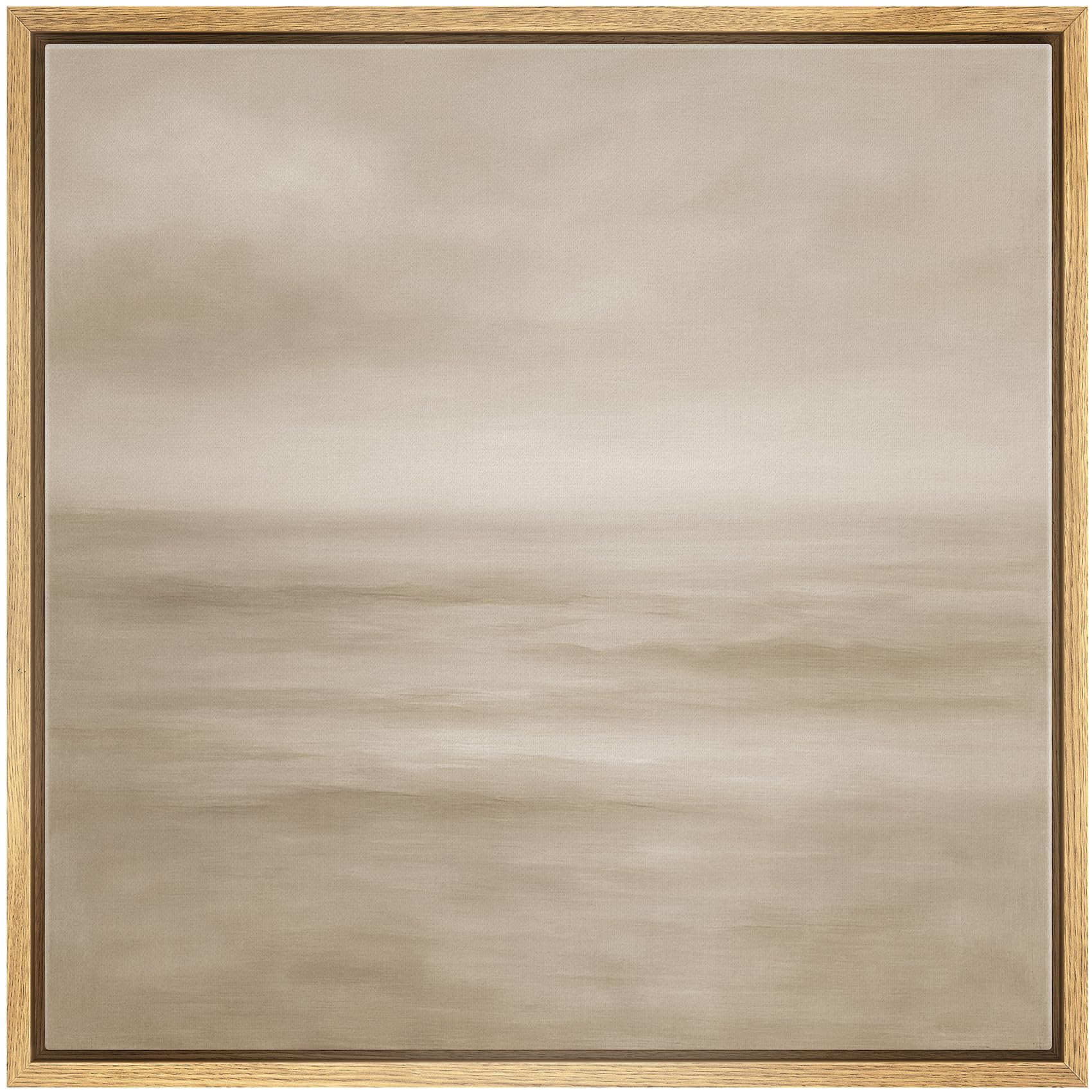 SIGNWIN Framed Canvas Print Wall Art Calm Beige Ocean Horizon with Overcast Sky Illustrations Fin... | Amazon (US)