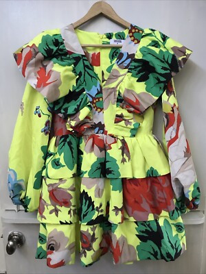 Christopher John Rogers for Target Yellow Floral Long Sleeve Ruffle Dress Size 4  | eBay | eBay US