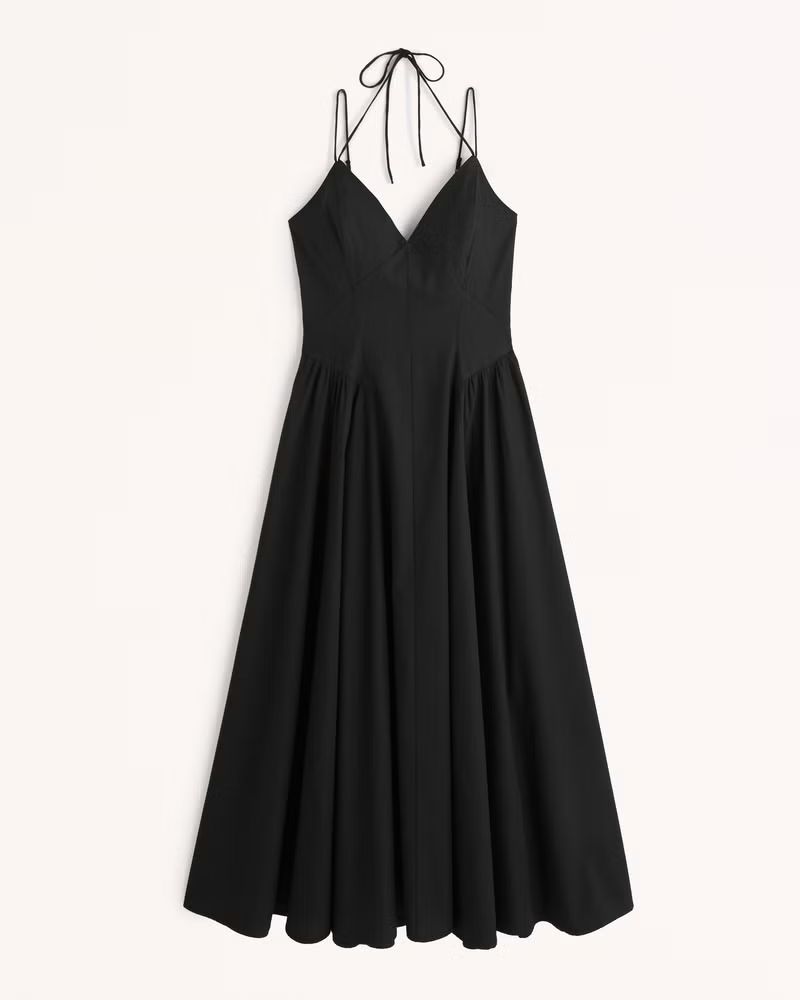 Abercrombie & Fitch Women's Strappy Plunge Corset Maxi Dress in Black - Size XL | Abercrombie & Fitch (US)