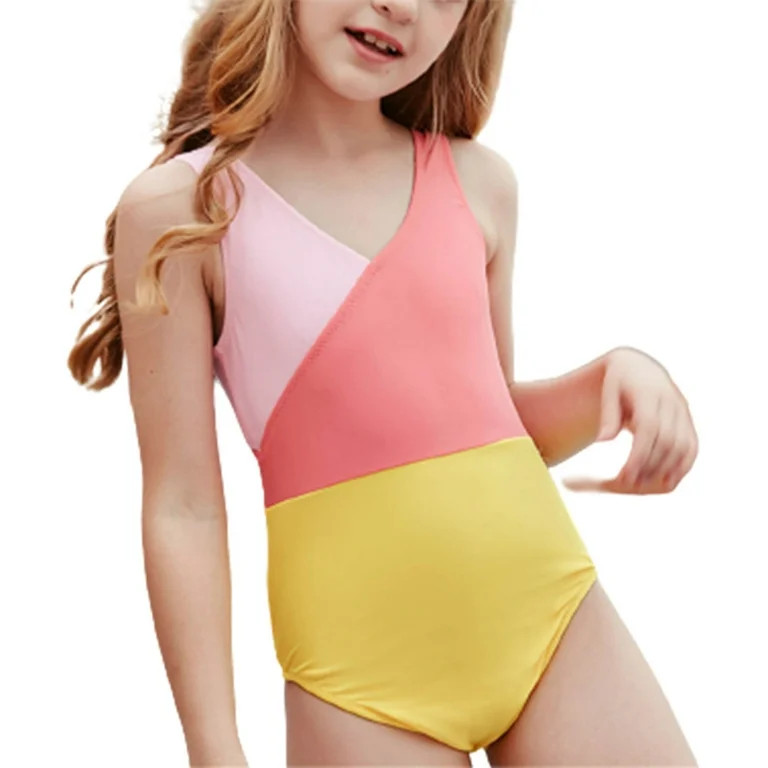 KmaiSchai Swim Skirt Print Piece One Girls Matching Holiday Cutecolor Bikini Bathing Set Swimsuit... | Walmart (US)