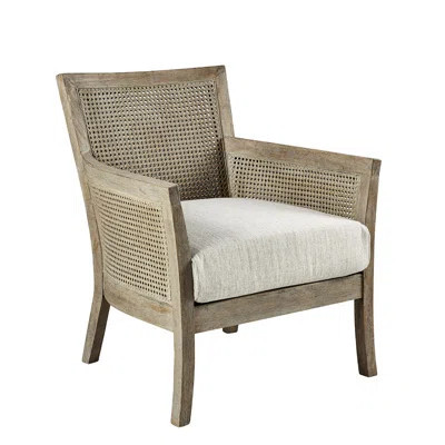 Accent Chair With Cane Back And Sides, Solid Wood Legs, High Foam Seat, Assembly Required, Shabby Chic Backed Padding, Victorian | Wayfair North America