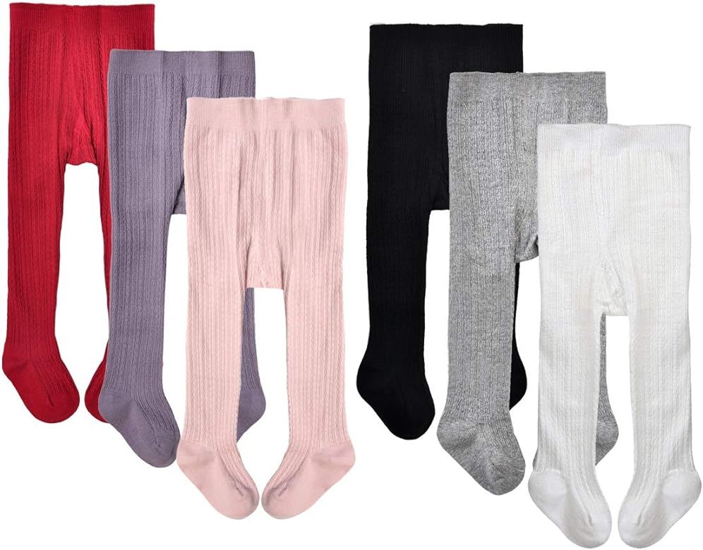 EPEIUS Baby Girls Tights Cable Knit Leggings Stockings Cotton Pantyhose for Newborn Infants Toddl... | Amazon (US)