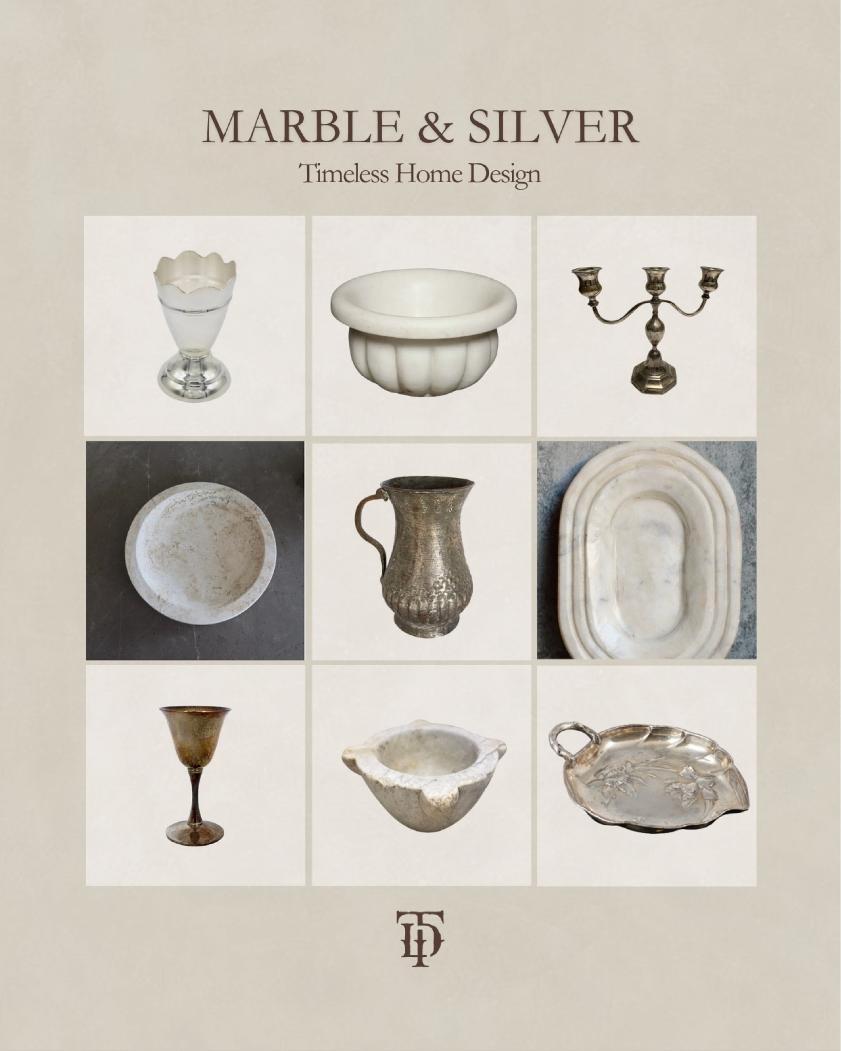 Vintage, marble, silver, copper, home decor, kitchen decor, kitchen styling, Etsy home, vintage decor, home design, kitchen accessories, Catchall, pitchers.

#LTKhome #LTKstyletip