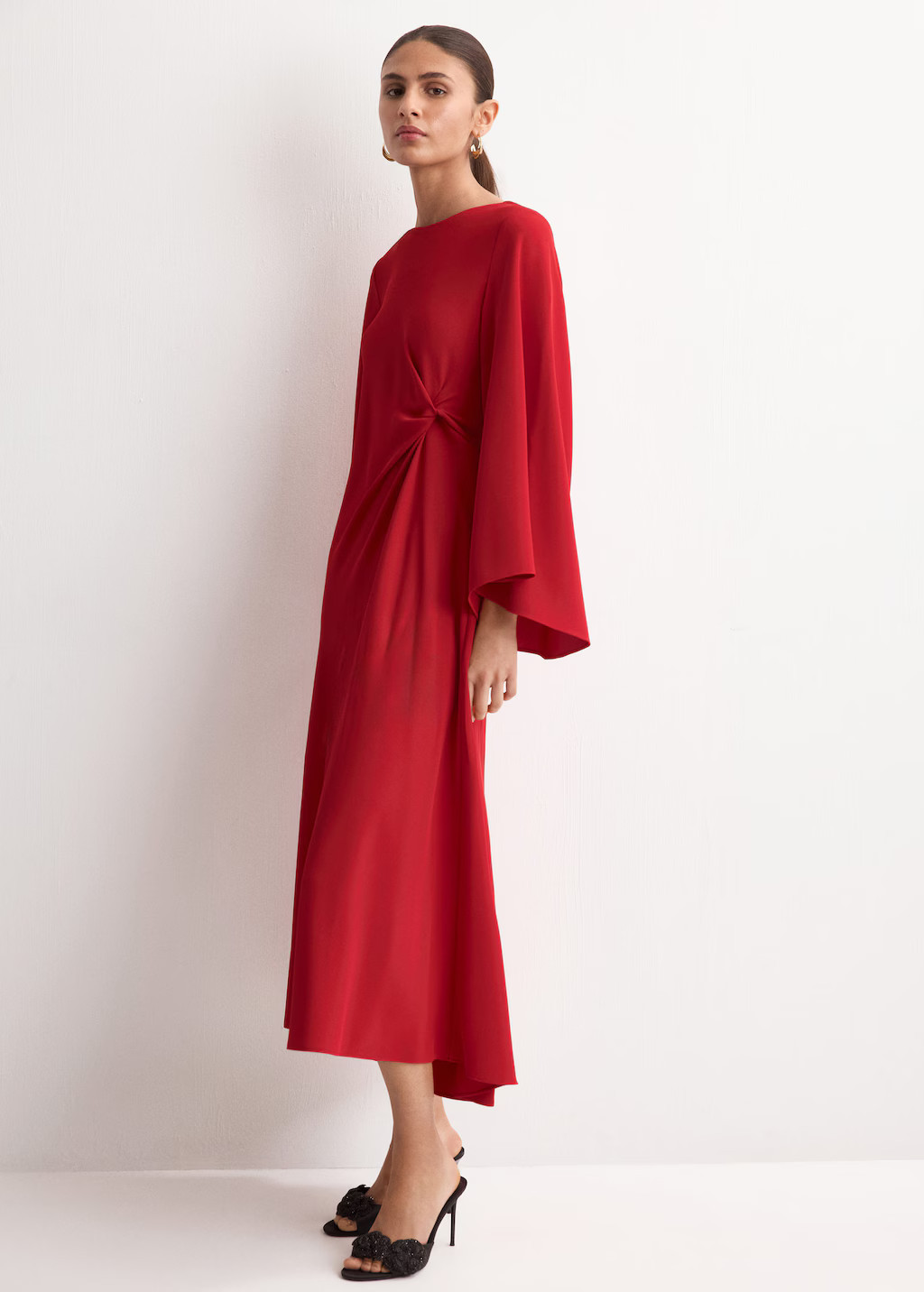 Flared midi-dress red - Woman - 10 - MANGO | Mango (US/MX/AU)