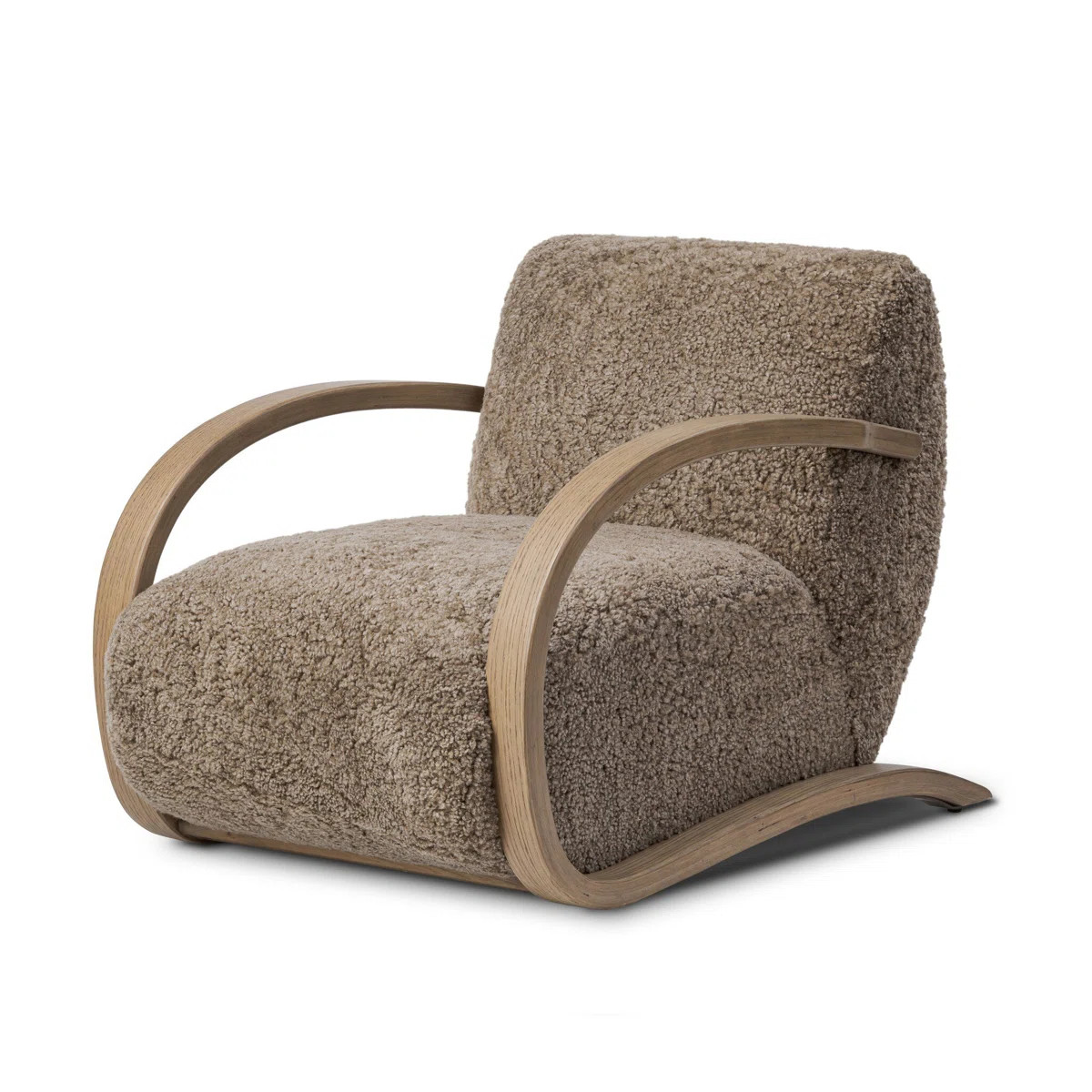 Four Hands Burke Chair-Taupe Shearling | Perigold | Perigold