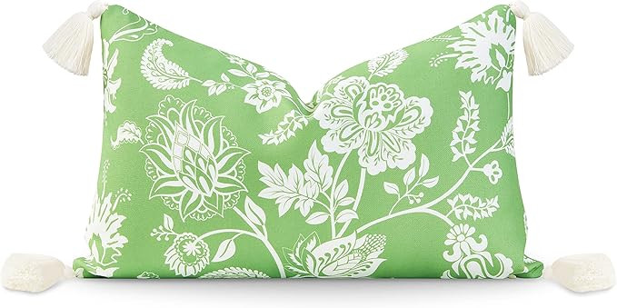 Hofdeco Premium Coastal Patio Indoor Outdoor Lumbar Pillow Cover Only, 12"x20" Water Resistant fo... | Amazon (US)