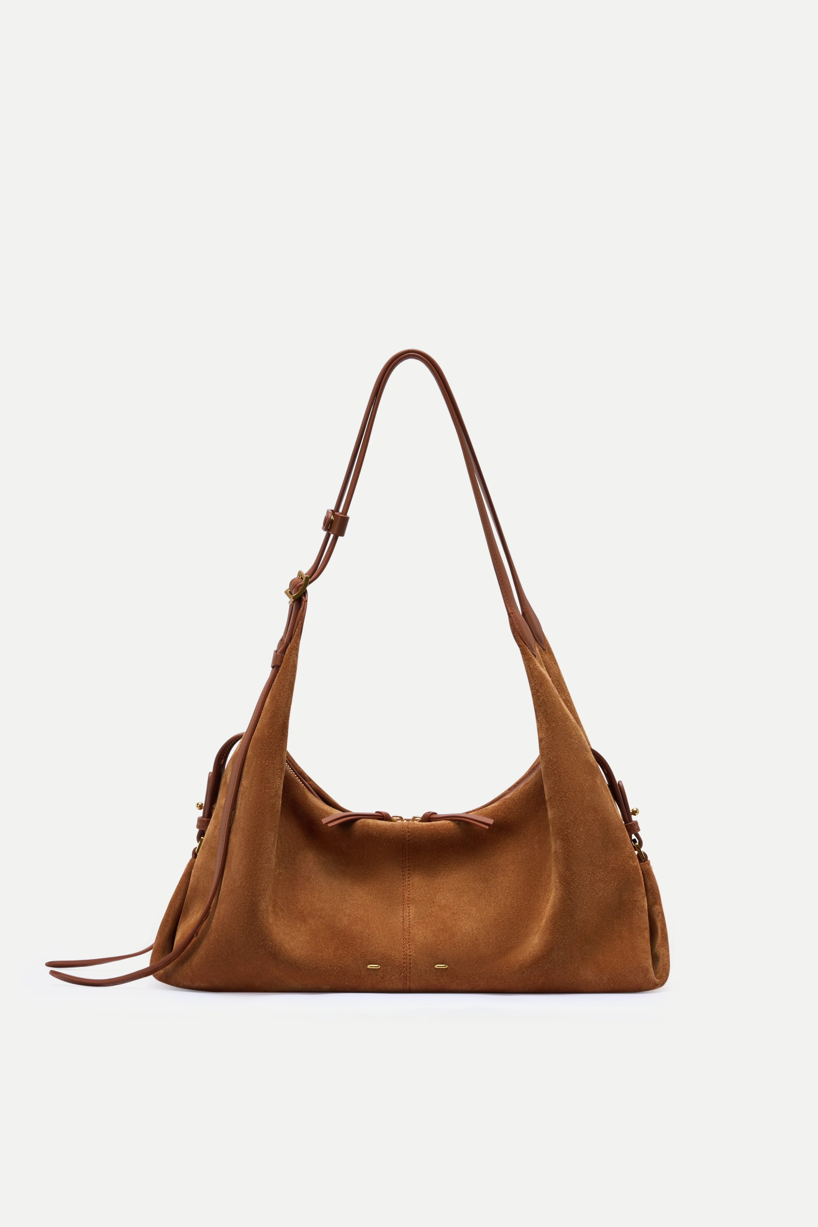 Aura Slouchy Medium Hobo Bag in Soft Velvety Suede | Fabrique