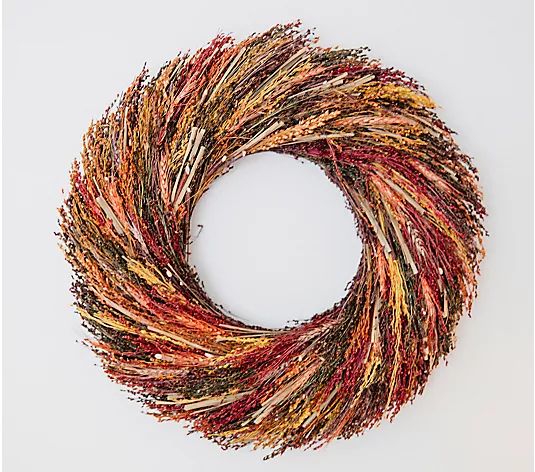 19.5" Multi Color Harvest Wreath by Lauren McBride - QVC.com | QVC