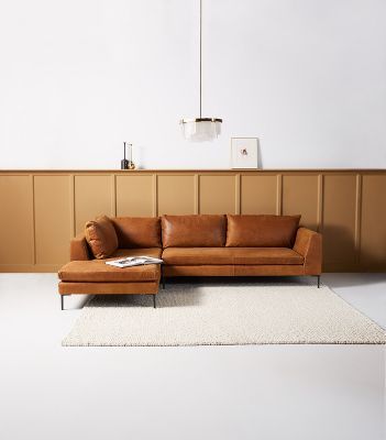 Edlyn Leather Chaise Sectional | Anthropologie (US)