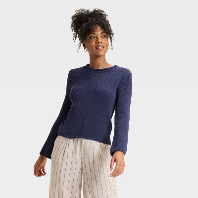 Women's Shrunken Crewneck Pullover Sweater - A New Day™ | Target