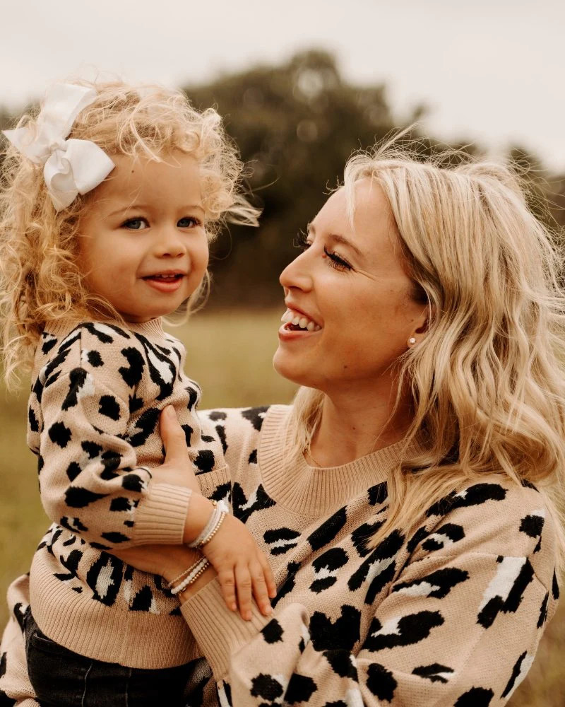 Mishay Bubble Sleeve Sweater Dress - Tan Leopard | Bailey's Blossoms