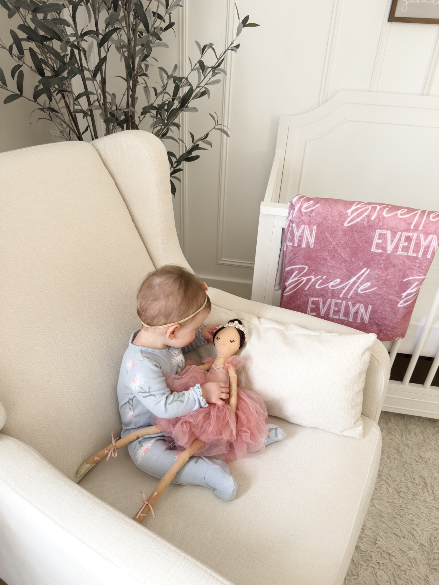 Baby girl nursery // baby finds // baby outfits // neutral nursery // rocking chair // white cream glider // baby doll ballerina // personalized baby gifts // baby girl gifts // olive trees 

#LTKbump #LTKGiftGuide #LTKbaby