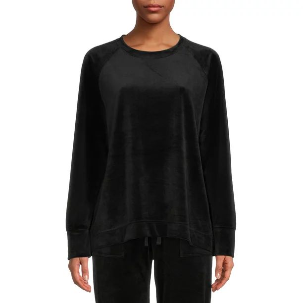 Time and Tru Women's Velour Lounge Sweatshirt - Walmart.com | Walmart (US)