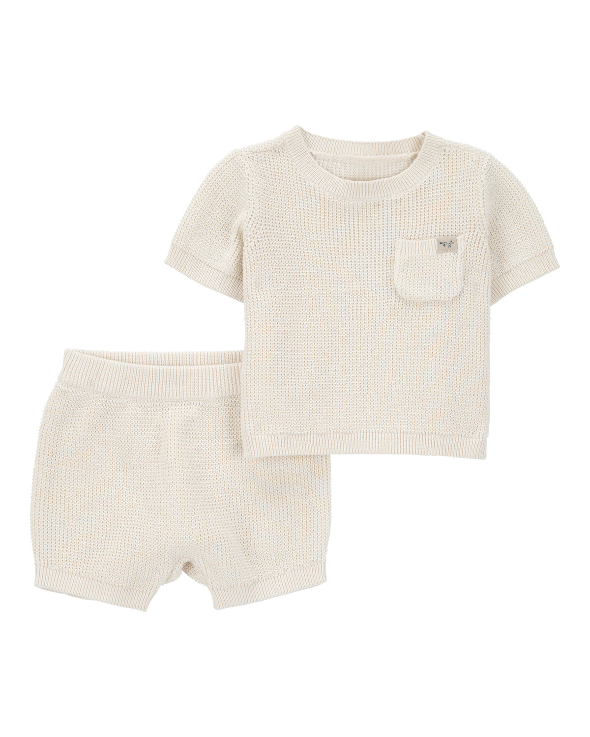 Baby 2-Piece Waffle Knit Tee & Short Set | Carter's Inc