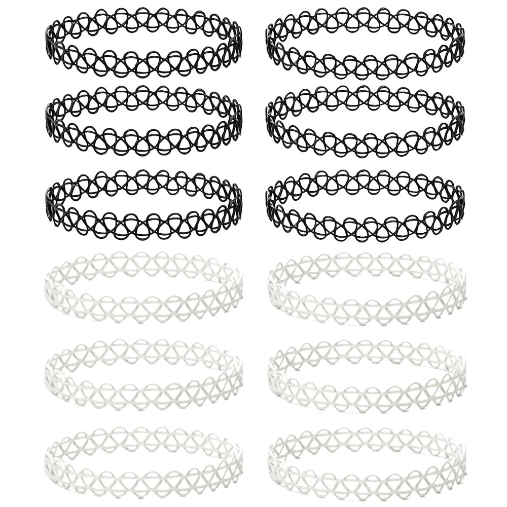 BodyJ4You 12PC Tattoo Choker Necklace - 90s Accessories 2000s Jewelry Y2K Fashion Vintage Trendy ... | Amazon (US)
