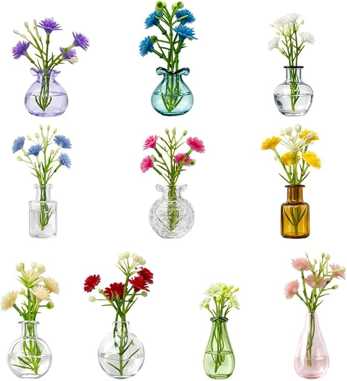 Amazon.com: Mini Vase Magnets for Fridge, 10pack Cute Tiny Magnetic Glass Vases Refrigerator Acce... | Amazon (US)