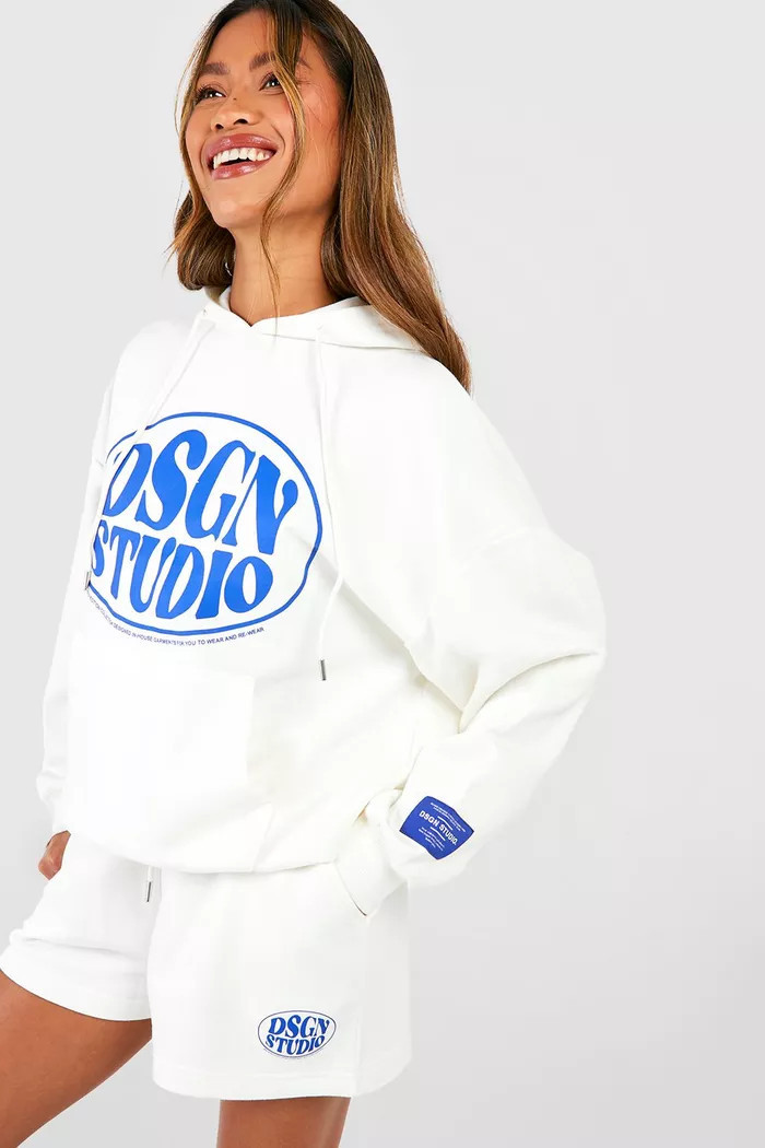 Dsgn Studio Woven Label Hooded Short Tracksuit | boohoo (US & Canada)