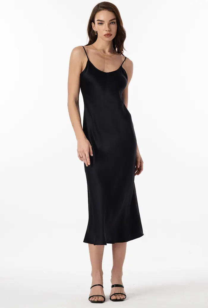 Mulberry Silk Spaghetti Strap Long Nightgown | Nordstrom