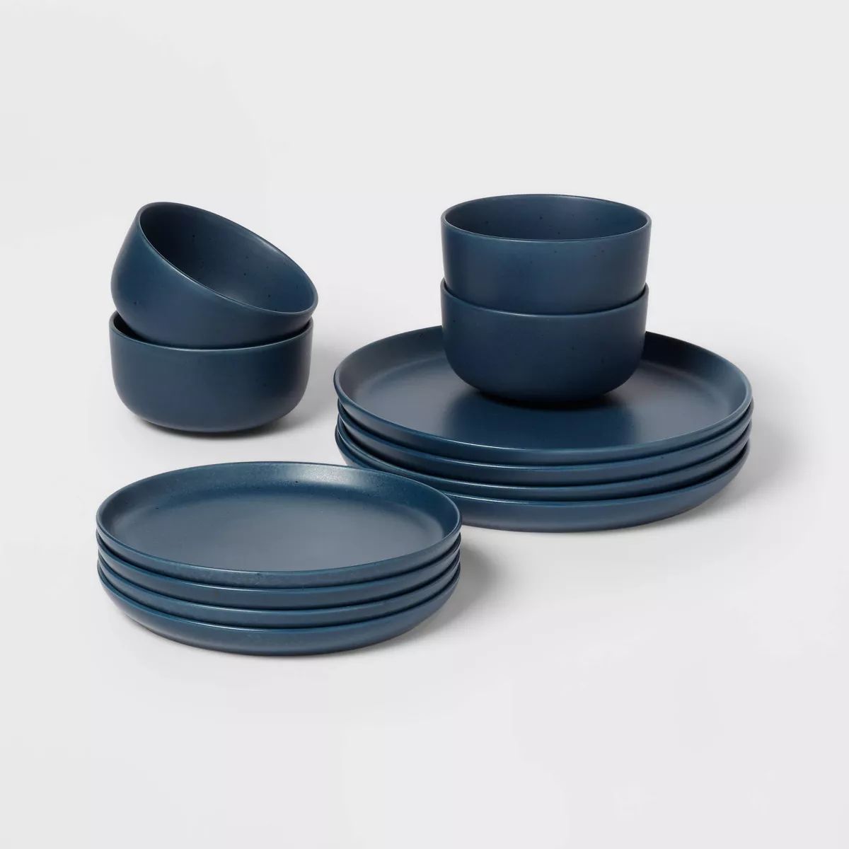 12pc Stoneware Tilley Dinnerware Set Blue - Threshold™ | Target