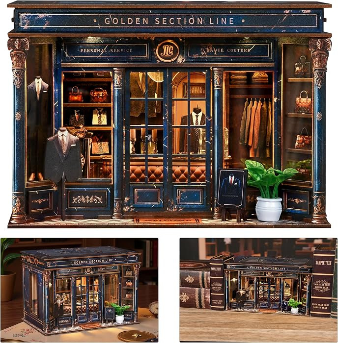 ISSEVE Book Nook Kit, Miniature Dollhouse Booknook Kit Bookshelf Decoration | Amazon (US)