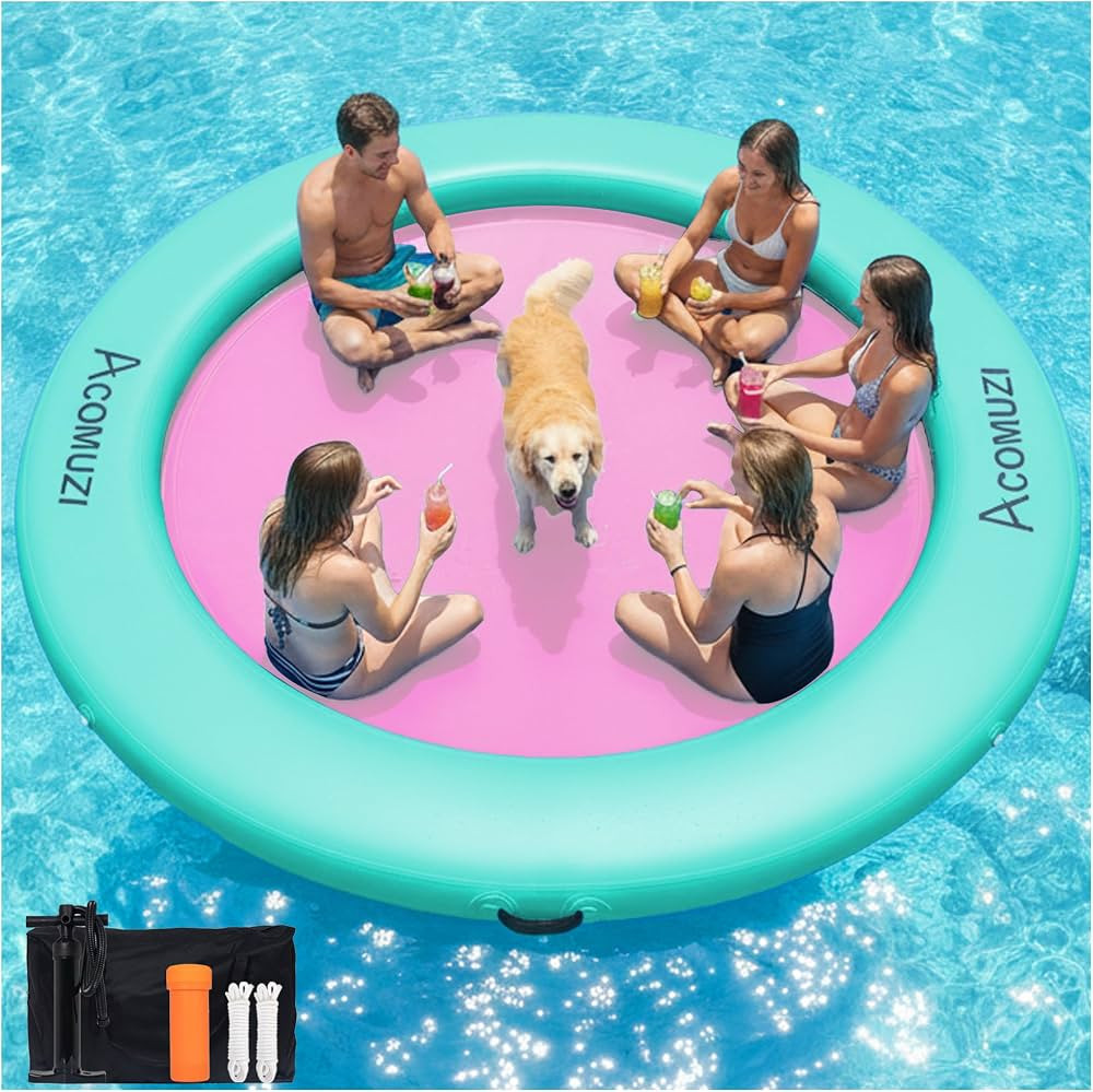 4/6/8/10/12FT Water Hammock Inflatable Floating Dock, Round Floating Ring Lake Floats for Adults,... | Amazon (US)