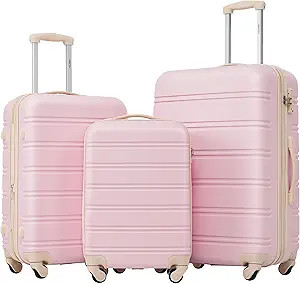Merax Luggage Sets of 3 Piece Carry on Suitcase Airline Approved,Hard Case Expandable Spinner Whe... | Amazon (US)