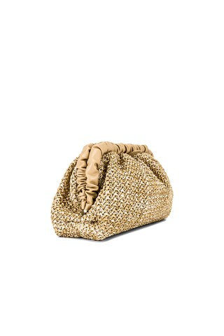 Amalia Pleated Woven Clutch in Natural | Revolve Clothing (Global)