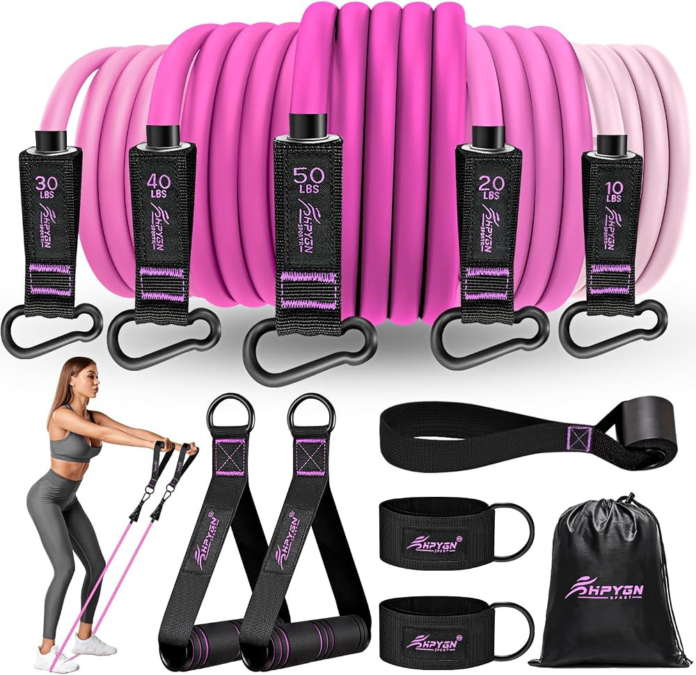 HPYGN Resistance Bands, Exercise Bands with Handles, Fitness Bands, Workout Bands with Door Ancho... | Amazon (US)