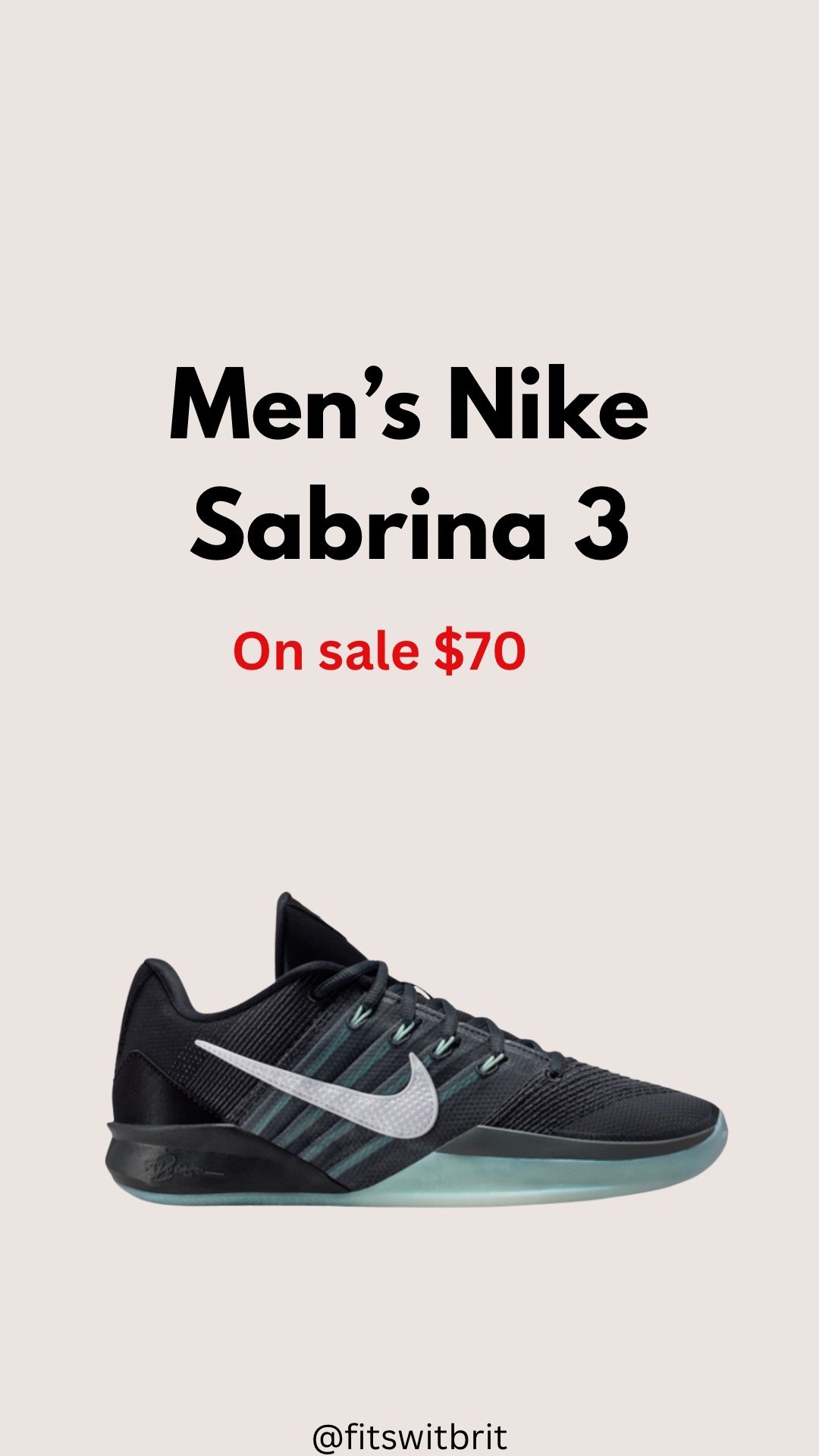 Men’s Nike Sabrina 3 on sale $70

#LTKSaleAlert #LTKMens #LTKActive