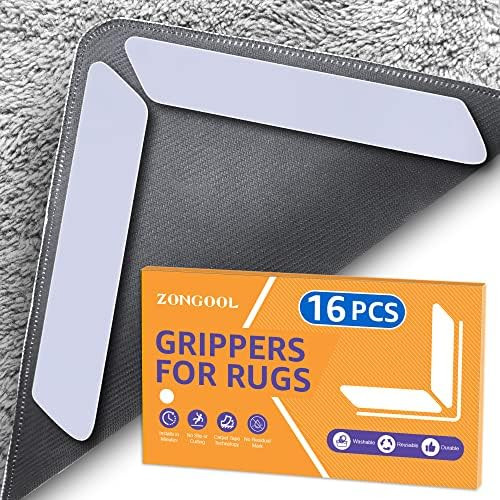 16 PCS Rug Tape, Reusable Washable Carpet Tape, Double Sided Non-Slip Rug Pads for Hardwood Floors,  | Amazon (US)