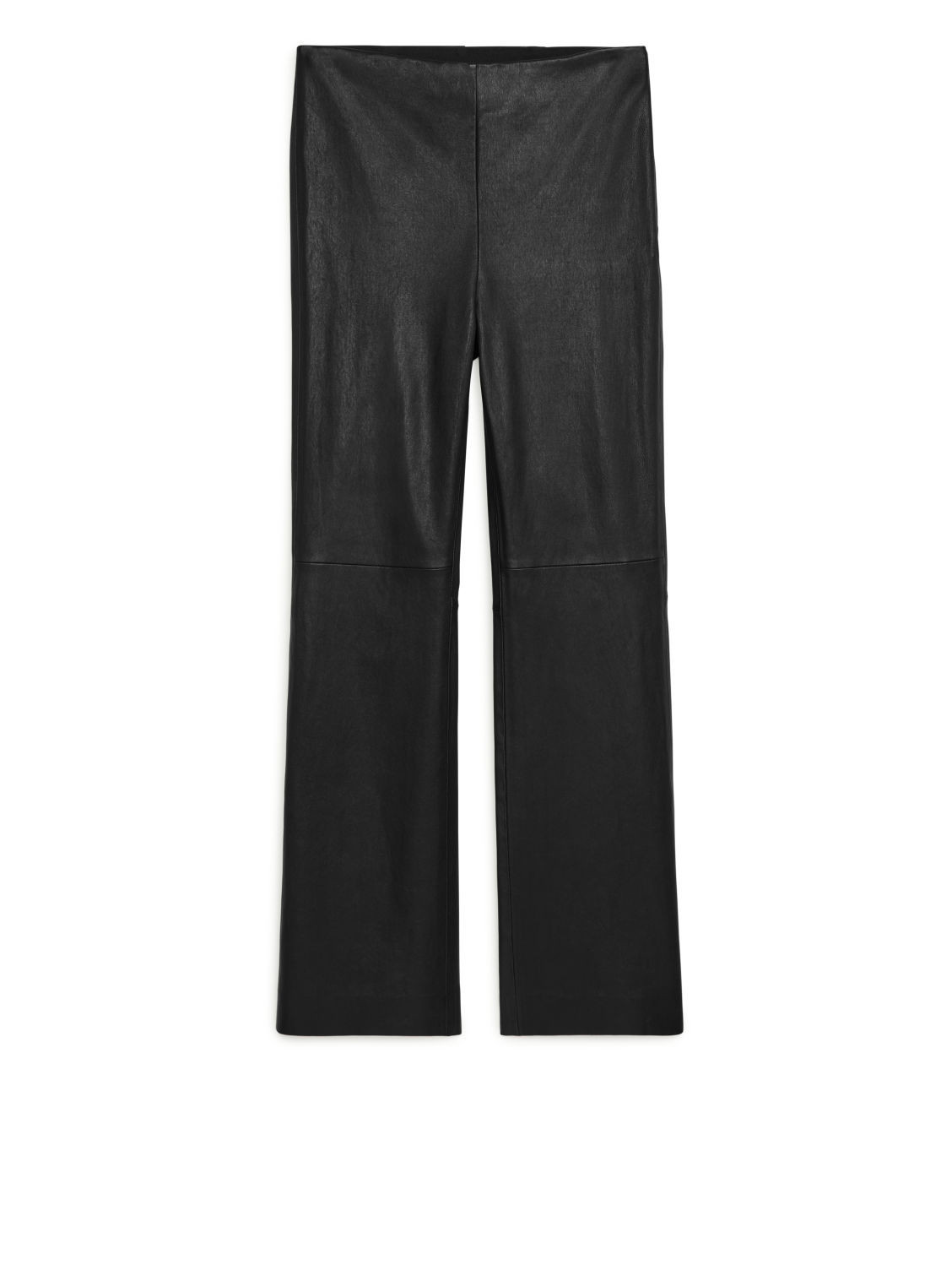 Cropped Stretch Leather Trousers - Black | ARKET (US&UK)