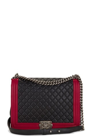 Chanel Lambskin Boy Bag in Black | FWRD 