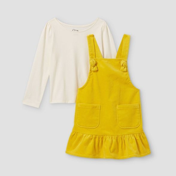 Toddler Girls' 2pc Corduroy Long Sleeve T-Shirt & Skirtall Set - art class™ Gold | Target
